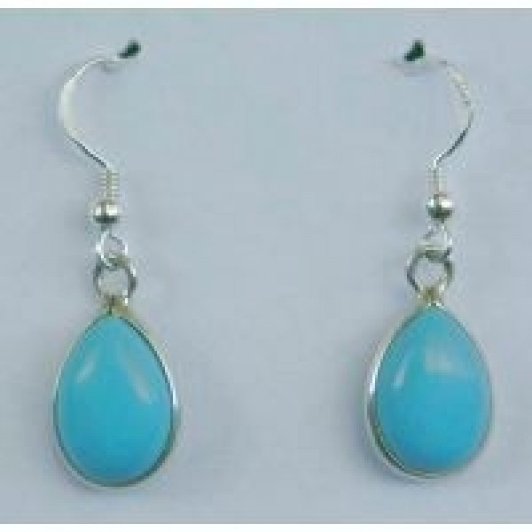 E460 teardrop shape 10x14 bezel set earrings