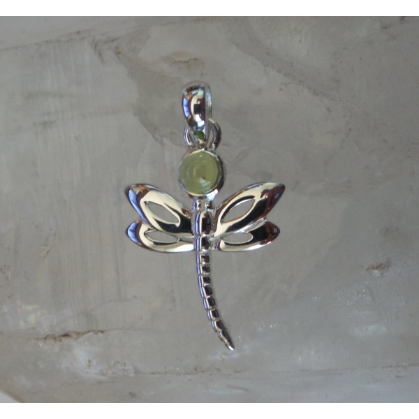 Sterling silver & gemstone dragonfly pendant