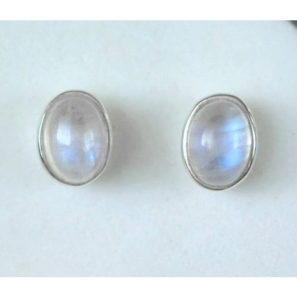  E028q  5 x 7 mm gemstone stud sterling silver earrings