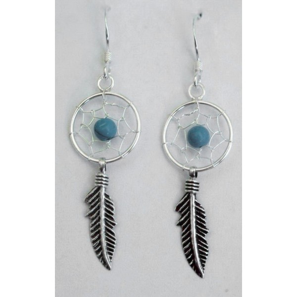 e128 Dreamcatcher earrings in sterling silver