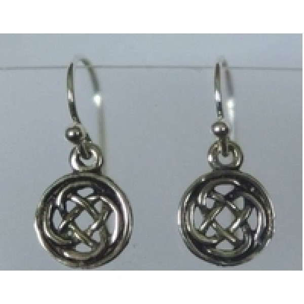 round celtic weave knot 925 sterling silver earrings