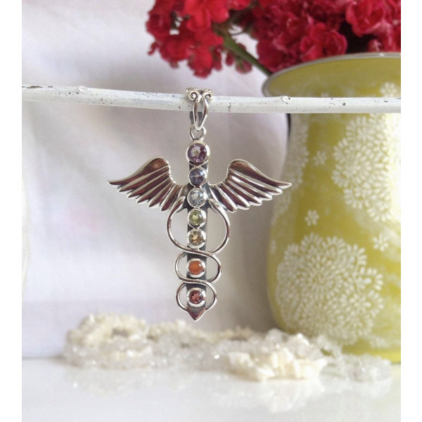 winged chakra pendant