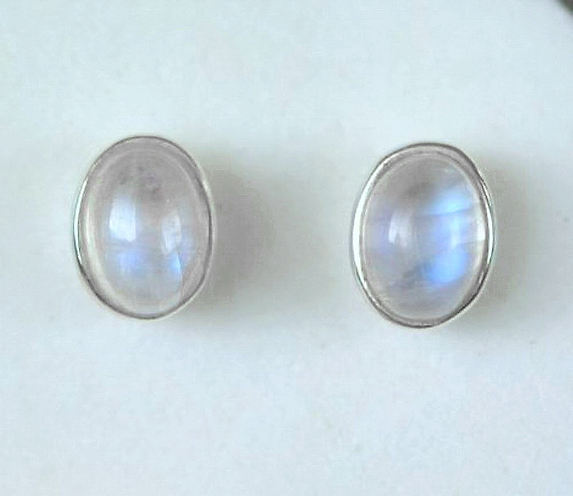  E028q  5 x 7 mm gemstone stud sterling silver earrings