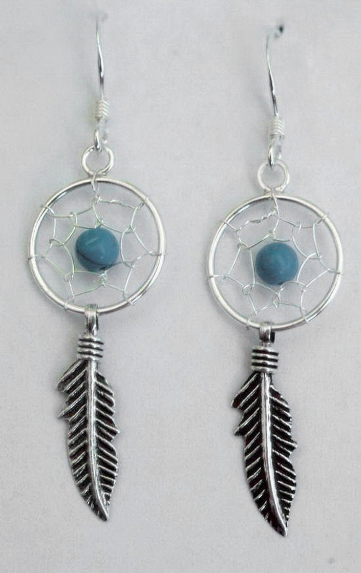 e128 Dreamcatcher earrings in sterling silver