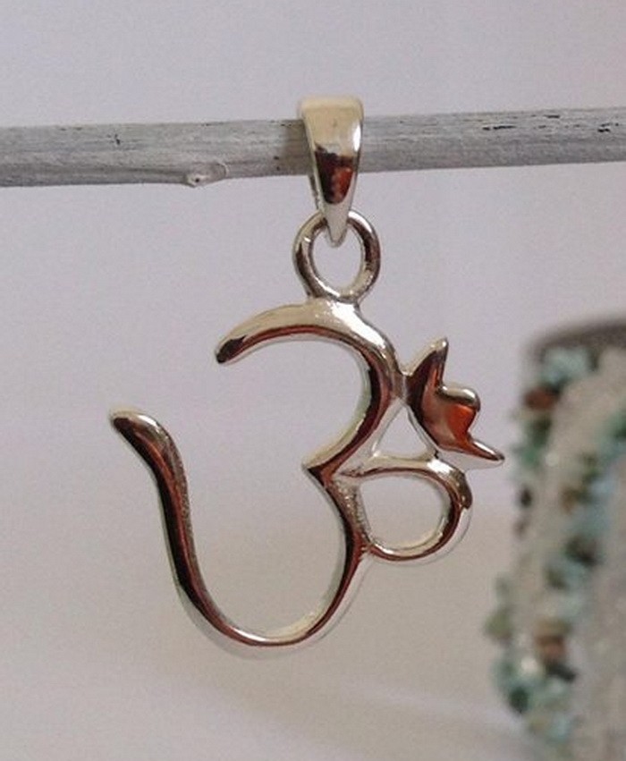 om pendant plain 925 sterling silver