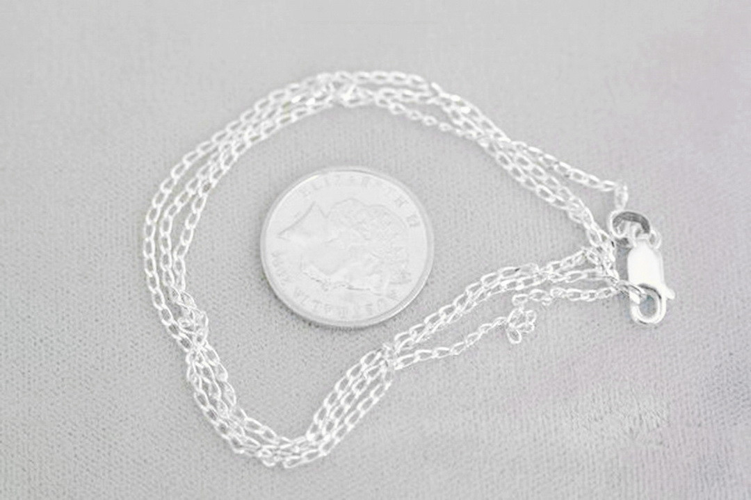 sclcd40 Fine long curb link sterling silver chain
