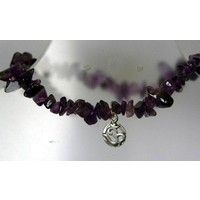 semi precious chip bead bracelet with sterling silver 8mm Om charm